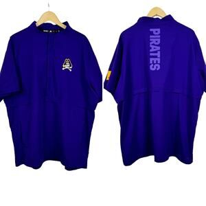 Adidas College Pirates Coach 1/4 Purple East Carolina Woven Shirts Size XL
